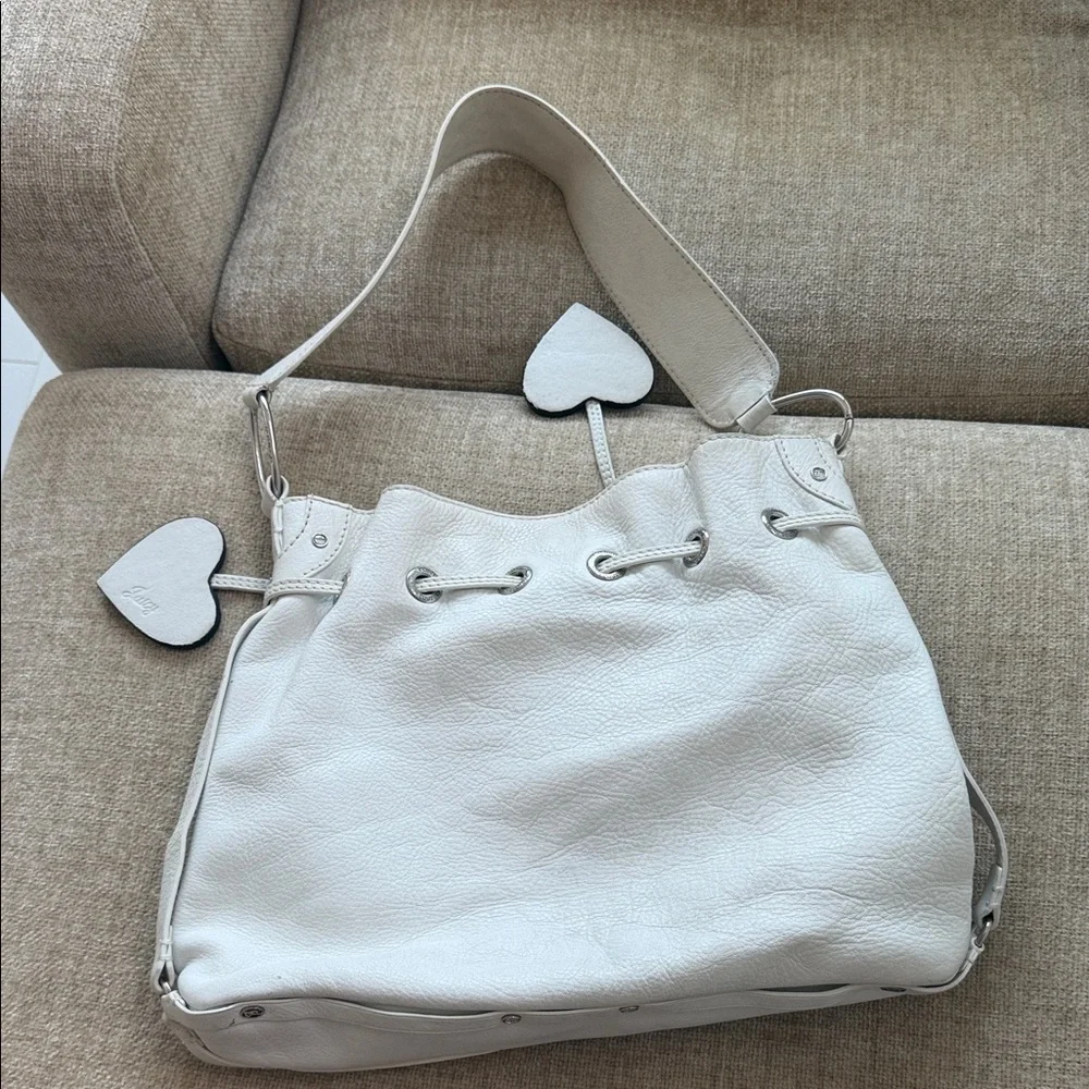 Vintage Juicy Couture White Leather & Rhinestone Studded Women's Bag